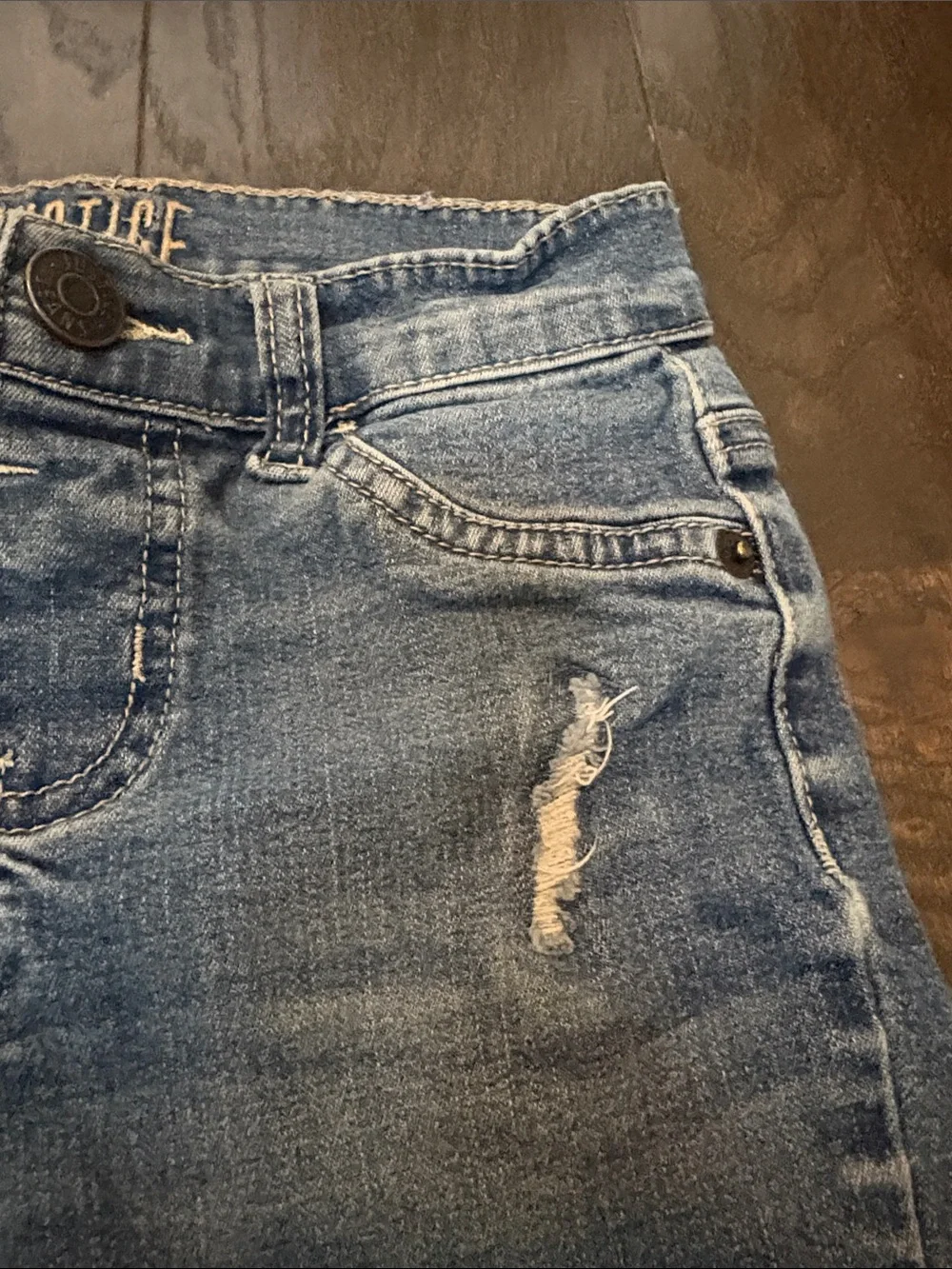 Justice Girls' Distressed Blue Denim Jeans size 10